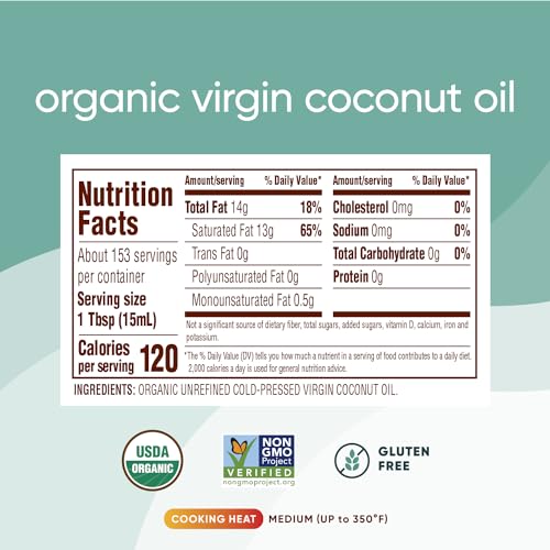 Nutiva Organic Extra Virgin Coconut Oil 15 fl oz, Cold-Pressed, USDA Organic T222882