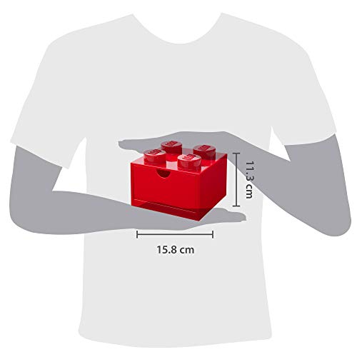 LEGO Stackable Desk Drawer Red with 8 Knobs - Plastic Storage Box Q316