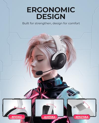Wireless Gaming Headset 2.4GHz Bluetooth for PS5 PC PS4 Mac Black Red N62534