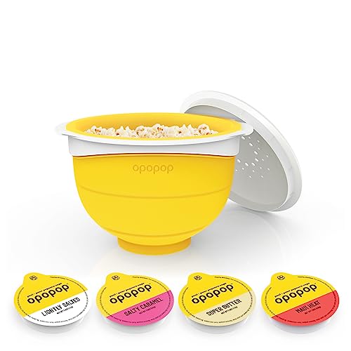 Opopop Microwave Popcorn - Variety 12-Pack Gourmet Popcorn Kit, Collapsible Silicone Popcorn Popper, Popcorn Maker, Gluten Free Snack-Sized Serving, BPA-Free and Dishwasher Safe