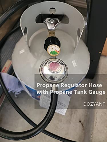 6 ft Propane Regulator Hose with Tank Gauge for LP Gas Grill, Heater and Fire Pit Table K556