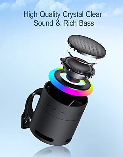 LENRUE Portable Bluetooth Speaker, Waterproof Wireless, Metal Small Speaker, Black D895