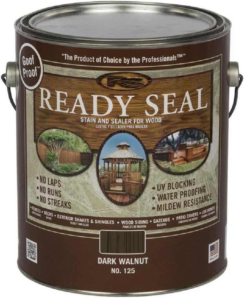 Ready Seal 125 Dark Walnut Exterior Wood Stain and Sealer, 1 Gallon (Pack of 4)44