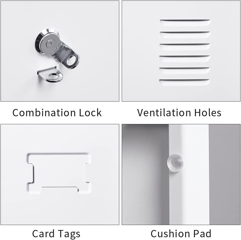 Metal Locker 6 Door Tall Storage Cabinet with Combination Lock U4209