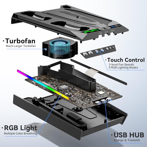 PS5 Stand with Cooling & Charging Station for Disc & Digital Console U78876