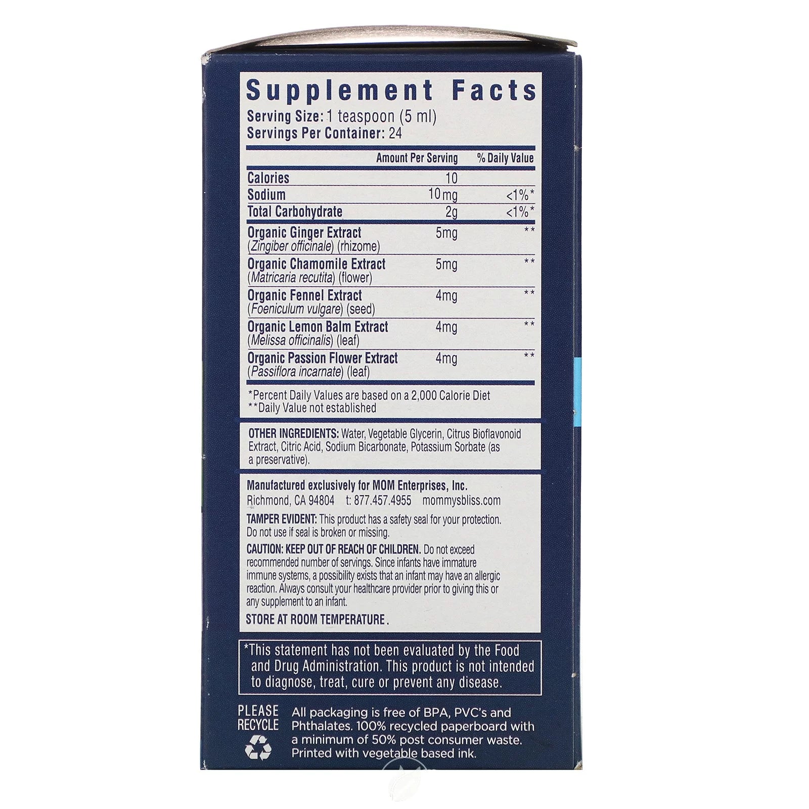 Mommy's Bliss Night Time Gripe Water, 4 fl oz (120 ml), 3 Pack B56682