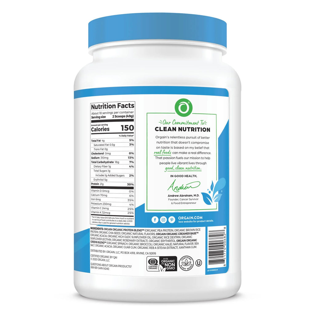 Orgain Organic Vegan Protein & Greens Powder, Vanilla, 1.94lb M81895