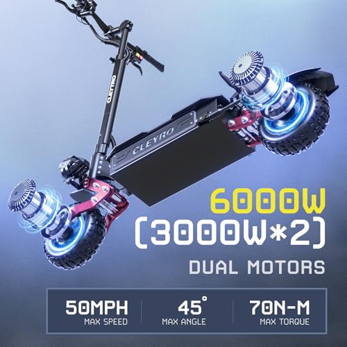 Electric Scooter for Adults, 6000W Dual Motor, 60V 33AH, 11" Tires, Foldable Z4099