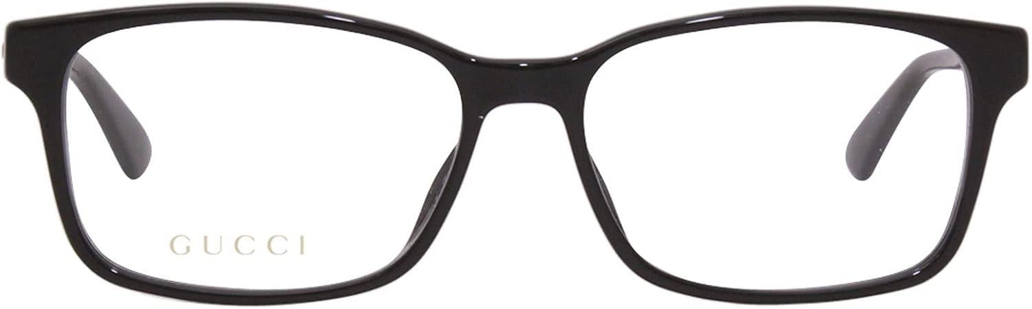 Gucci GG 0826O 004 Black Plastic Rectangle Eyeglasses T4399