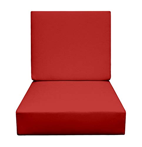RSH DECOR: Deep Seating Foam Cushion Set | 23” x 24” Seat | All-Weather Spun Fabric | Water and Fade-Resistant | Outdoor Chair Cushion Set for Patio Furniture | Black