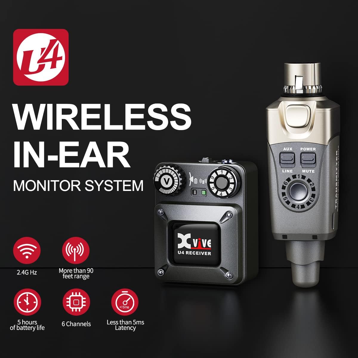 Xvive U4 Wireless In-Ear Monitoring System with Case V644