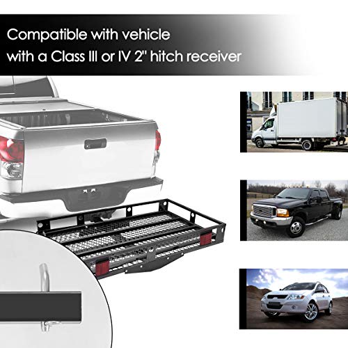 IRONMAX Hitch Cargo Carrier with Ramp, Heavy Duty Folding, 500LBS Capacity E7208