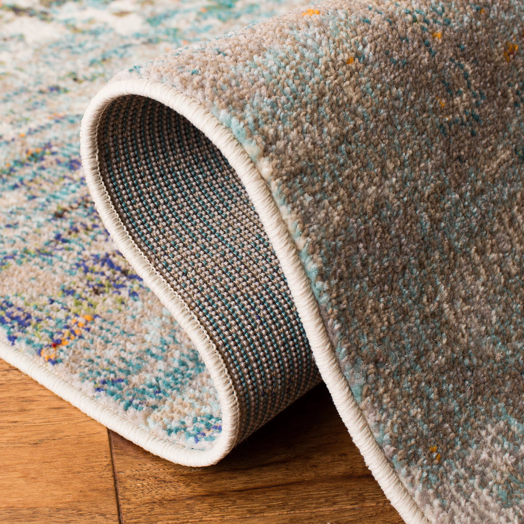 SAFAVIEH Madison Vintage Abstract Area Rug, Grey/Blue, 10' x 14' E45661