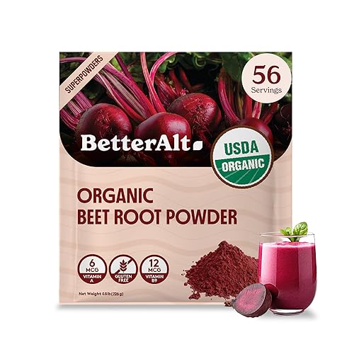 Organic Beet Root Powder, USDA Certified - Nitric Oxide Supplement, Beet Juice Powder Superfood for Healthy Heart, Beetroot Supplement, Beetroot Powder - 225 Servings, 2 lb