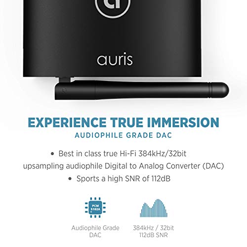 Auris Blume HD Long Range Bluetooth 5.0 Music Receiver with AptX HD for Home Stereo G52500