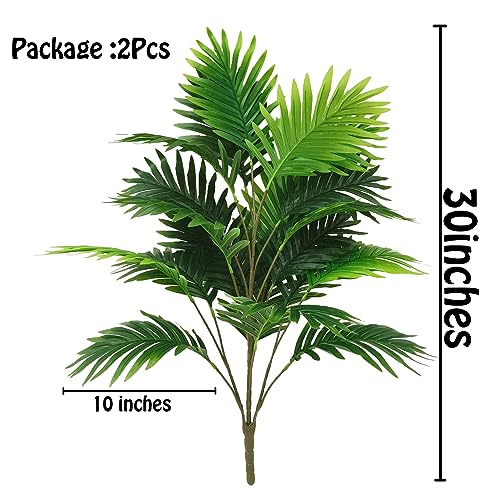 Ollain 30" Artificial Areca Palm Bush 2PCS Plastic Greenery H18092