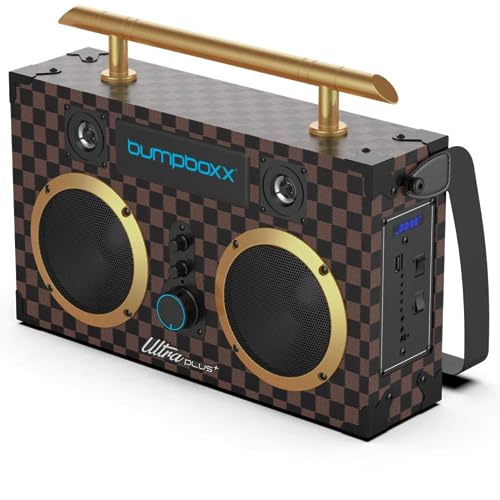 Bumpboxx Bluetooth Boombox Ultra Plus Retro Speaker with Rechargeable Battery, Strap & Mic X781494