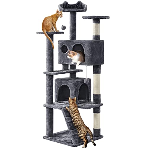 Yaheetech 54in Cat Tree Tower Condo Furniture with Scratch Post Y196