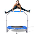 BCAN 40/48" Foldable Mini Trampoline Max Load 330lbs/440lbs, Fitness Rebounder with Adjustable Foam Handle, Exercise Trampoline for Adults Indoor/Garden Workout