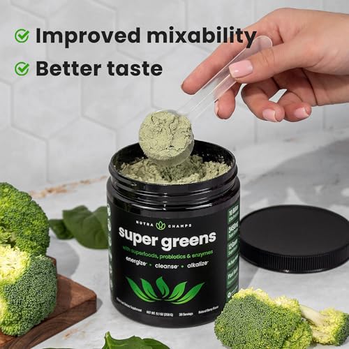 NutraChamps Super Greens Powder Organic Superfood with Spirulina & Chlorella U611