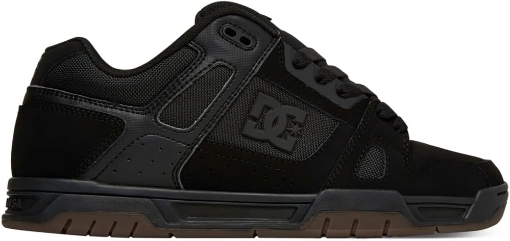 DC Men's Stag Low Top Skate Shoe, Black/Gum, 11 D US W219777