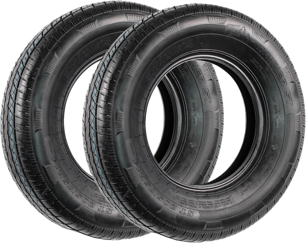 eCustomrim 2-Pack ST205/75R14 Steel Belted Radial Trailer Tire Load Range C 1760# 205/75 R 14 Tire - 6 Year Warranty w/Free Roadside