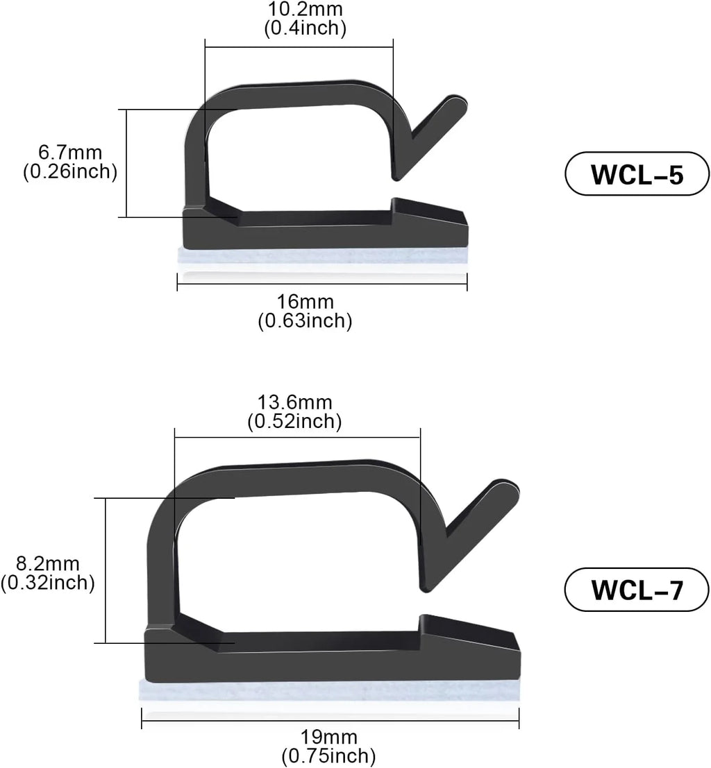 Superior Hub 120 PCS Adhesive Cable Clips Black for Wall, Desk, Car, TV E416087