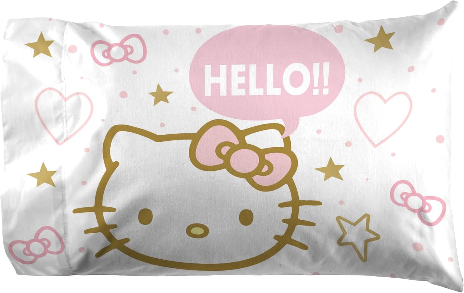 Hello Kitty Twin Size Sheet Set - 3 Piece Microfiber Bedding with Reversible Pillow Covers Y868097