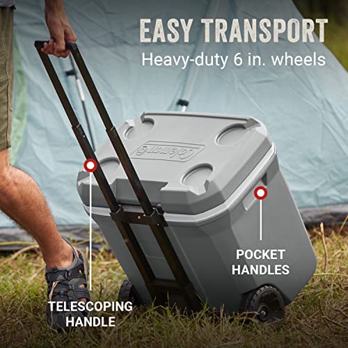 Coleman 316 Series Insulated Portable Cooler with Heavy Duty Wheels, 100+ Can Capacity M5429