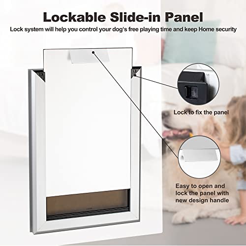 Heavy Duty Aluminum Dog Door for Large Dogs, Insulated & Lockable F482404