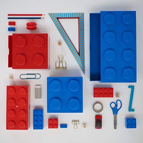 LEGO Stackable Desk Drawer Red with 8 Knobs - Plastic Storage Box Q316