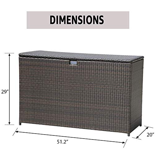 Super Patio Outdoor Storage Box, Brown Wicker, 88 Gallon O9653
