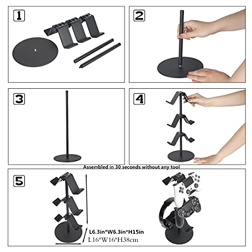 Controller Stand 3 Tier with Headphone Holder for Xbox PS4 PS5 Nintendo Switch C127626