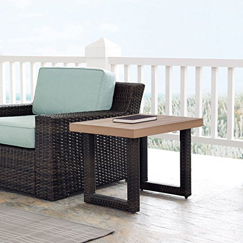 Crosley Furniture Beaufort Outdoor Wicker Side Table, Brown E4834
