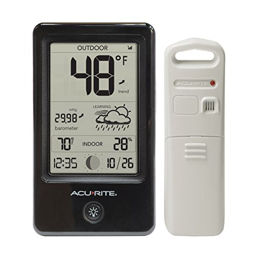 AcuRite 00509 Color Weather Station with Count Temperature/Humidity/Forecast,Black and White