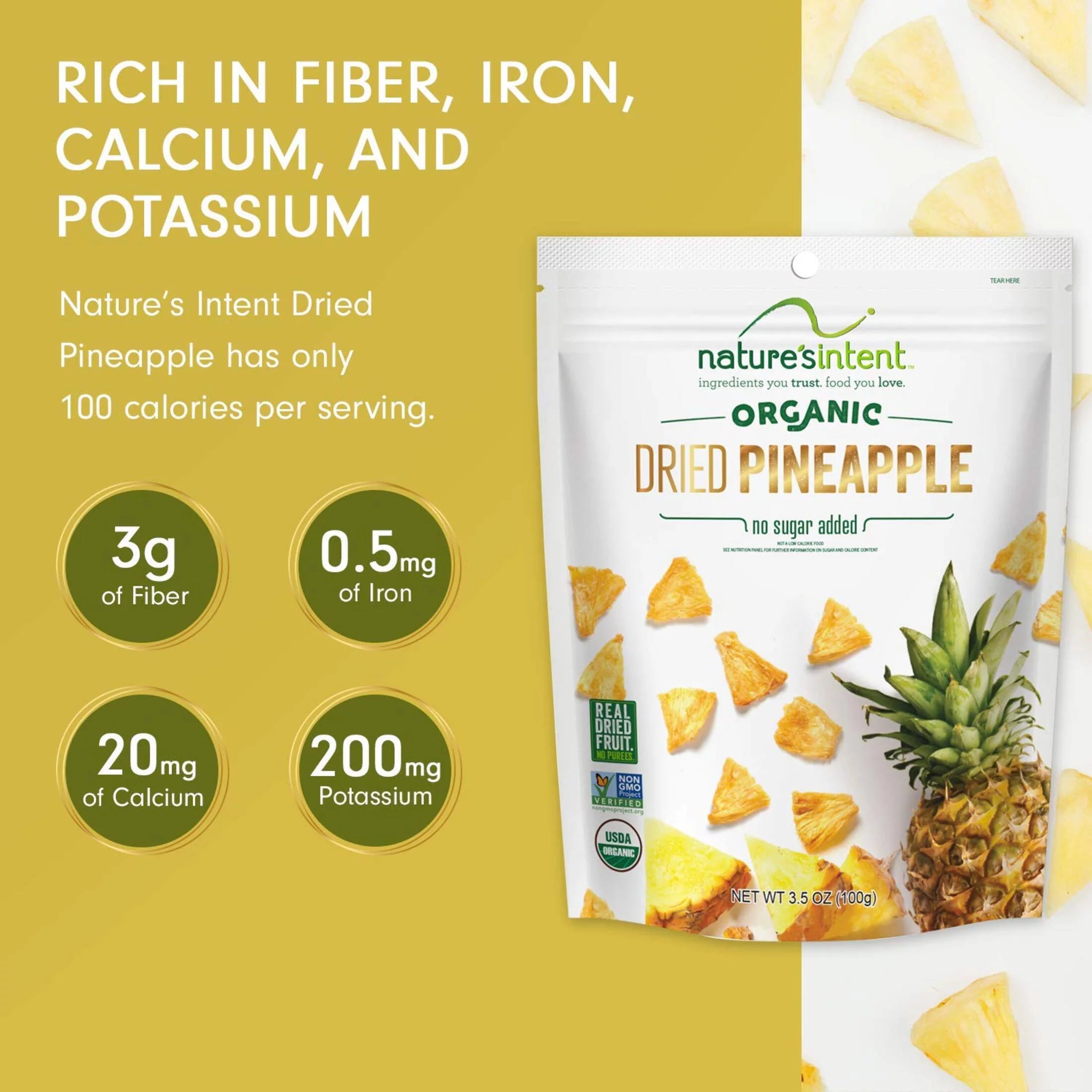 Nature's Intent Organic Dried Pineapple 3.5 oz K2659