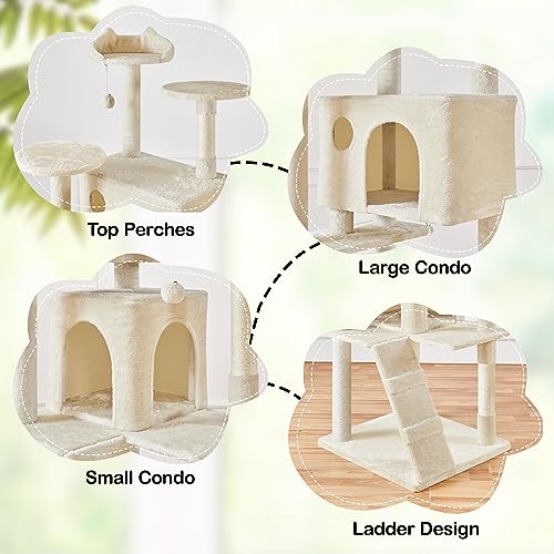 Yaheetech 54in Cat Tree Tower Condo Furniture with Scratch Post Y196
