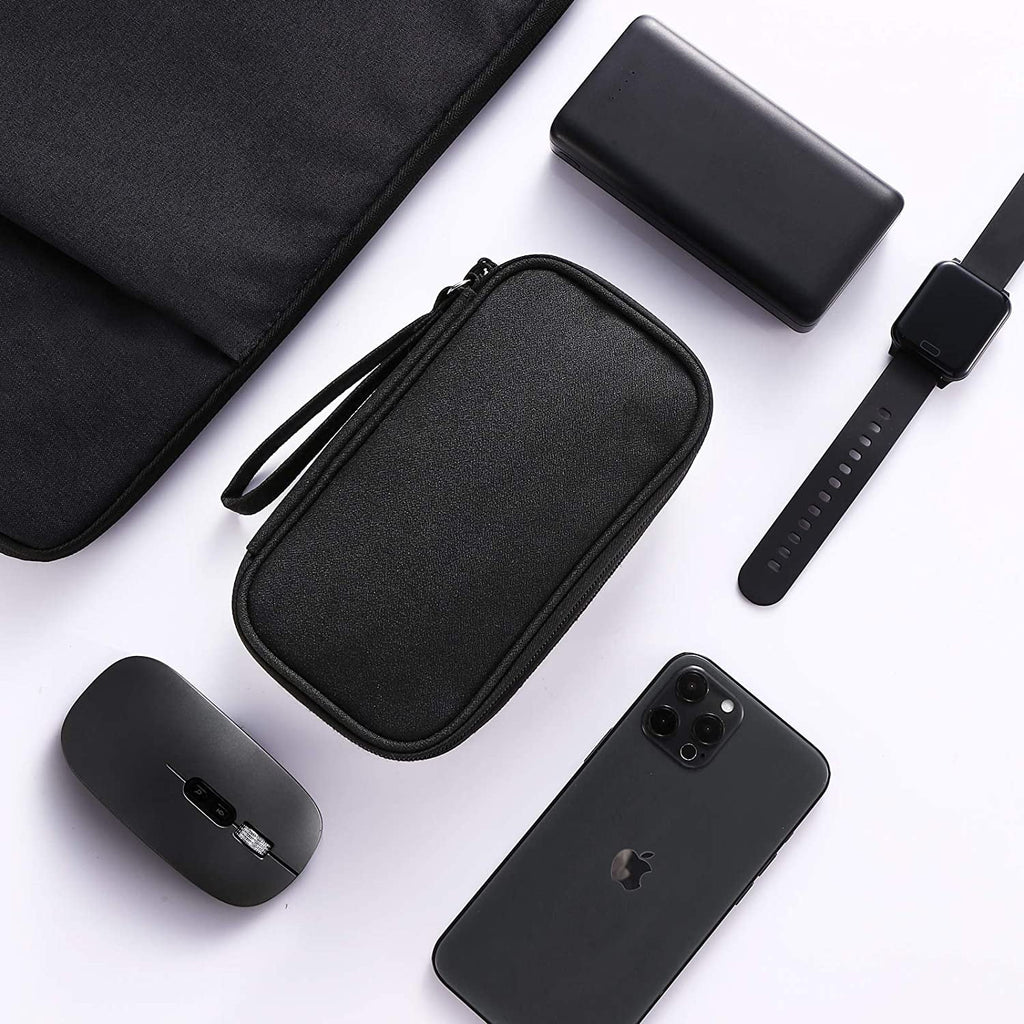 Misty Blue Cable Organizer Bag for Travel, Medium Tech Pouch D8774