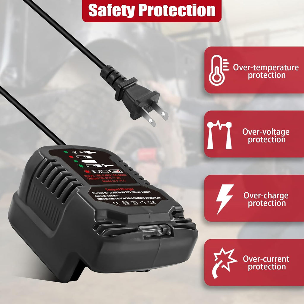 Craftsman 20V Lithium-ion Battery Charger with 2A Output V7624