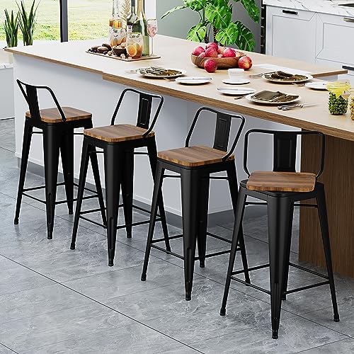 Andeworld 30 Inch Swivel Bar Stools Set of 4 Counter Height Industrial Metal N1695