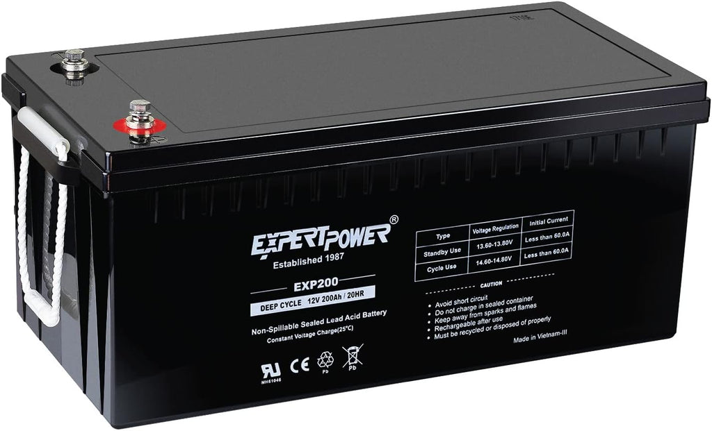 ExpertPower 12V200Ah Solar Wind Power Sealed Lead Acid Deep Cycle Battery