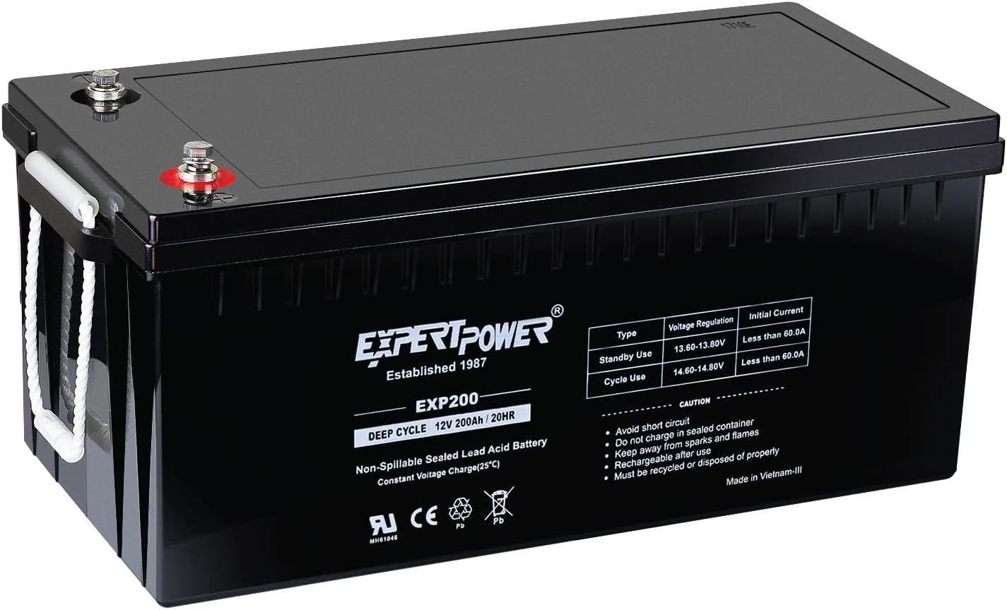 ExpertPower 12V200Ah Solar Wind Power Sealed Lead Acid Deep Cycle Battery