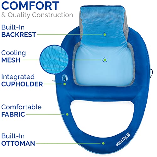 Kelsyus Premium Floating Lounger Inflatable Recliner for Adults with Cup Holder W1256