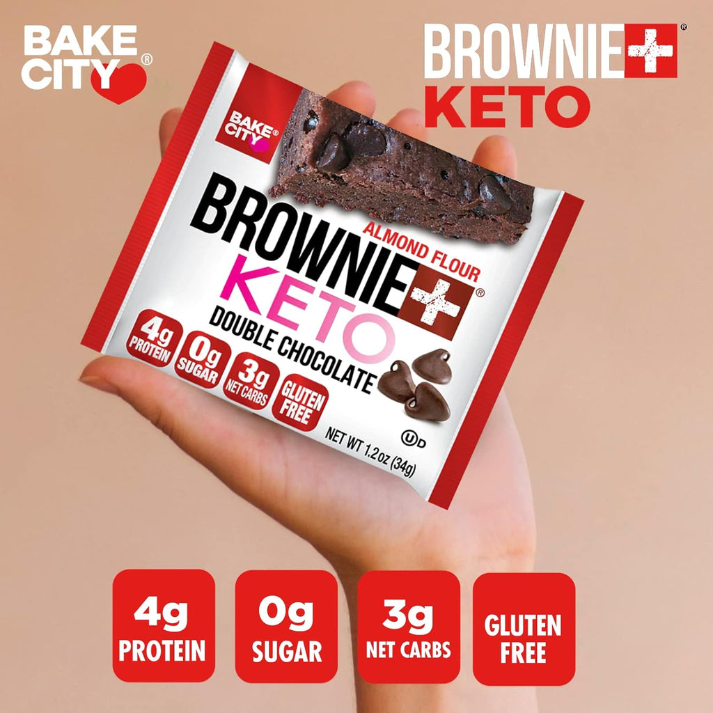Bake City Brownie+ Keto 1.2oz Brownie (12 pack), Gluten Free, 0g Sugar Z12341
