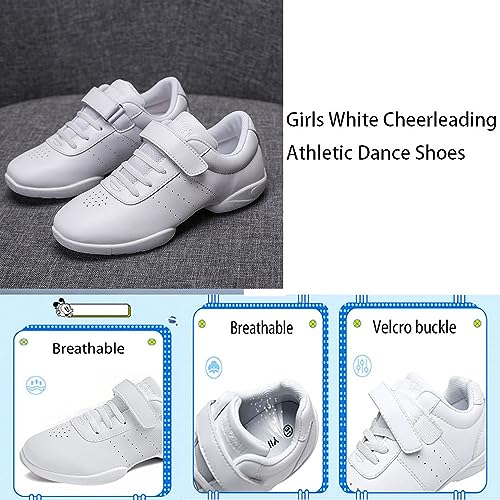 Cheer Shoes Girls White Cheerleading Dance Shoes Youth Athletic Training Sneakers T400