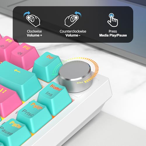 75% Wireless Creamy Mechanical Keyboard, Hot Swappable RGB Gasket Gaming Keyboard D50183