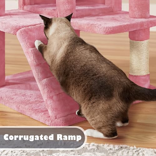 Yaheetech 54in Cat Tree Tower Condo Furniture with Scratch Post Y196