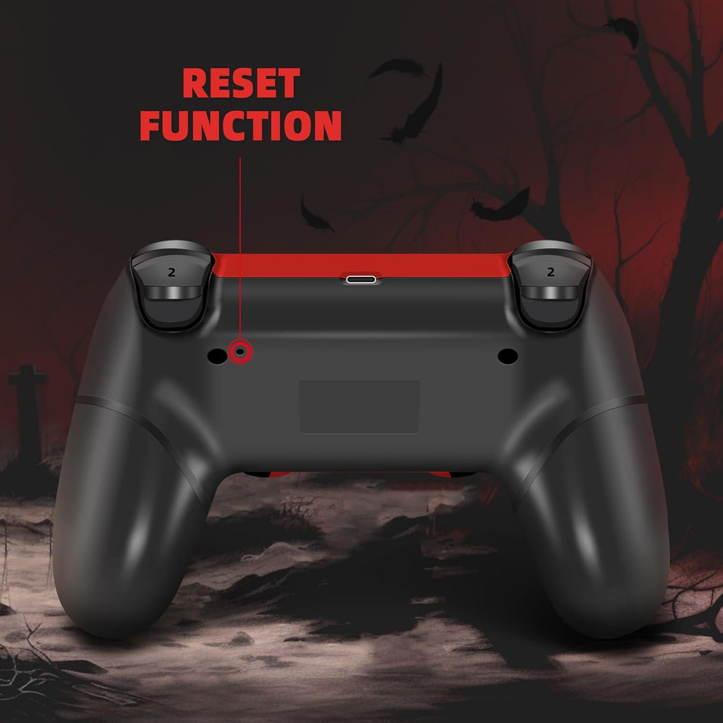 FTFVaska Wireless Controller for PS4, Red Cloudy Z831683