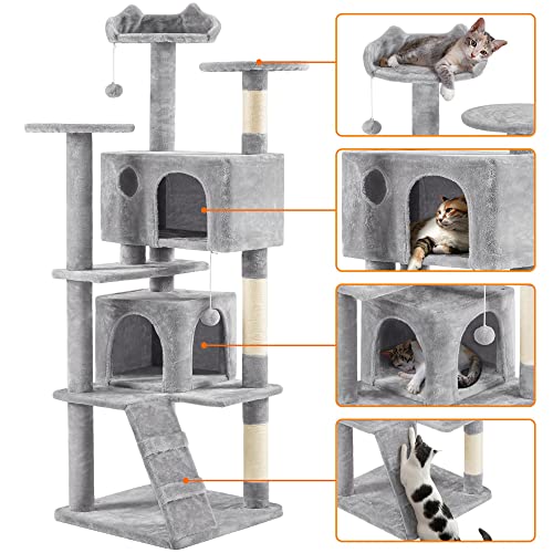 Yaheetech 54in Cat Tree Tower Condo Furniture with Scratch Post Y196