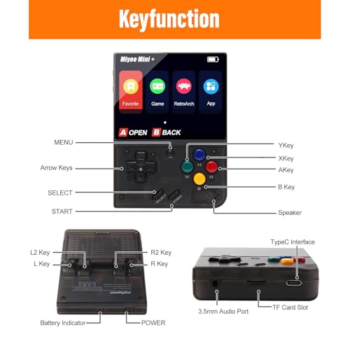 Miyoo Mini Plus 128GB Retro Game Console Handheld Portable Gaming System, 3.5" HD Screen, Purple D438031